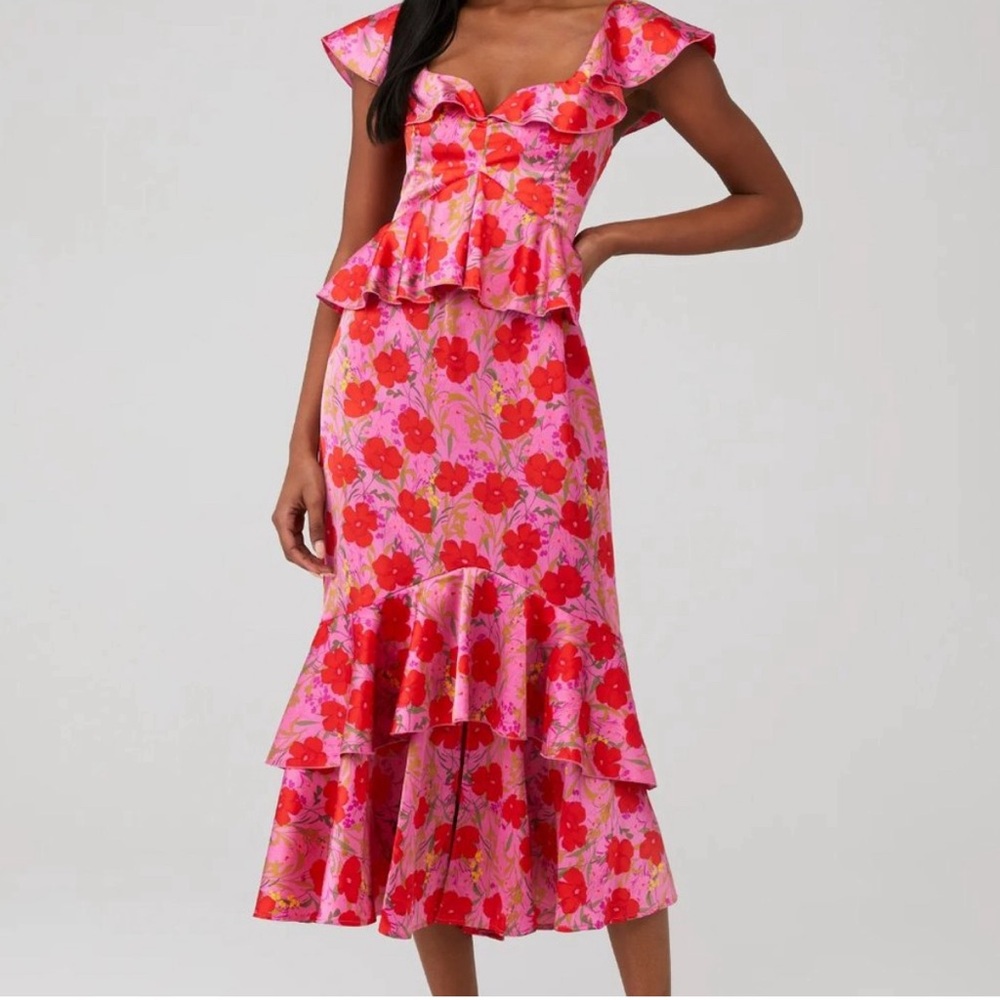 Show Me Your Mumu Midi Ruffle Dress